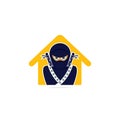Ninja House  logo design. Royalty Free Stock Photo