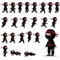 Ninja character sprites for games, animation. Royalty Free Stock Photo