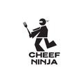 Ninja chef logo design vector graphic symbol icon sign illustration creative idea