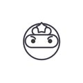 Ninja Emoji concept line editable vector, concept icon. Ninja Emoji concept linear emotion illustration