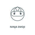 Ninja emoji vector line icon, linear concept, outline sign, symbol Royalty Free Stock Photo