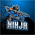 Ninja esport mascot logo design Royalty Free Stock Photo