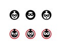 Ninja Face logo vector Royalty Free Stock Photo