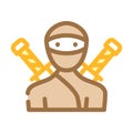 ninja fantasy character color icon vector illustration Royalty Free Stock Photo