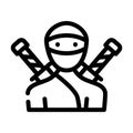 ninja fantasy character line icon vector illustration Royalty Free Stock Photo