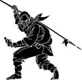 Ninja fighter - vector illustration. Vinyl-ready.