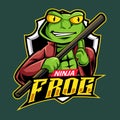 ninja frog mascot gaming logo illustration Royalty Free Stock Photo