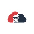 Ninja game cloud shape concept logo design.