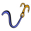 Ninja hook with rope icon, icon cartoon