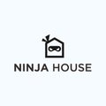 ninja house logo design vector illustration