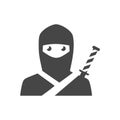 Ninja icon, samurai logo