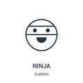 ninja icon vector from classics collection. Thin line ninja outline icon vector illustration. Linear symbol