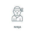 Ninja,japanese vector line icon, linear concept, outline sign, symbol