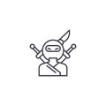 Ninja linear icon concept. Ninja line vector sign, symbol, illustration.