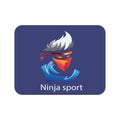 Ninja logo mascot vector illustration sport background color design Royalty Free Stock Photo