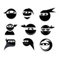 Ninja Face logo vector