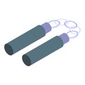 Ninja nunchucks icon, isometric style