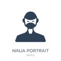 ninja portrait icon in trendy design style. ninja portrait icon isolated on white background. ninja portrait vector icon simple