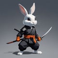 ninja rabbit ai generated image Royalty Free Stock Photo