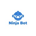 Ninja robot logo design vector