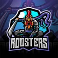 Ninja rooster esport mascot logo