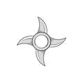 Ninja shuriken icon, black monochrome style