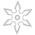 Ninja Shuriken Isolated Coloring Page for Kids