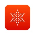 Ninja shuriken star weapon icon digital red