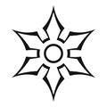 Ninja shuriken star weapon icon, outline style Royalty Free Stock Photo