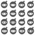 Ninja smiley face icons