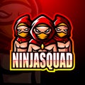 Ninja squad mascot esport logo design