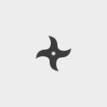 Ninja star icon in a flat design in black color. Vector illustration eps10