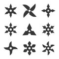 Ninja Star Icon Set Royalty Free Stock Photo