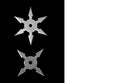 Ninja Star Shurikens on Black Background with Space, Clipping Pa