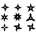 Ninja stars icon on white background. flat style. Ninja shuriken throwing star icon for your web site design, logo, game, app, UI