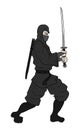Ninja with sword illustration