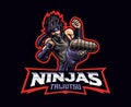 Ninja taijutsu mascot logo design