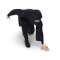 Ninja Taking Fighting Pose On White Background. 3D Illustration, isolated