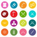 Ninja tools icons many colors set