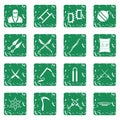 Ninja tools icons set grunge