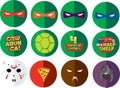 Ninja Turtle Flat Designs Circles