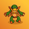 Ninja turtle hero cute mascot character design Royalty Free Stock Photo