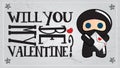 Ninja Valentine's day card