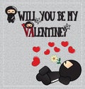 Ninja Valentine's day card