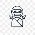 Ninja vector icon isolated on transparent background, linear Nin