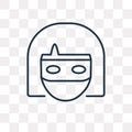 Ninja vector icon isolated on transparent background, linear Ninja transparency concept can be used web and mobile