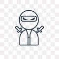 Ninja vector icon isolated on transparent background, linear Nin