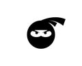Ninja warrior icon. Simple black ninja head logo Royalty Free Stock Photo