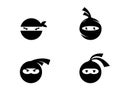 Ninja warrior icon. Simple black ninja head logo Royalty Free Stock Photo