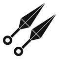 Ninja weapon kunai icon, simple style